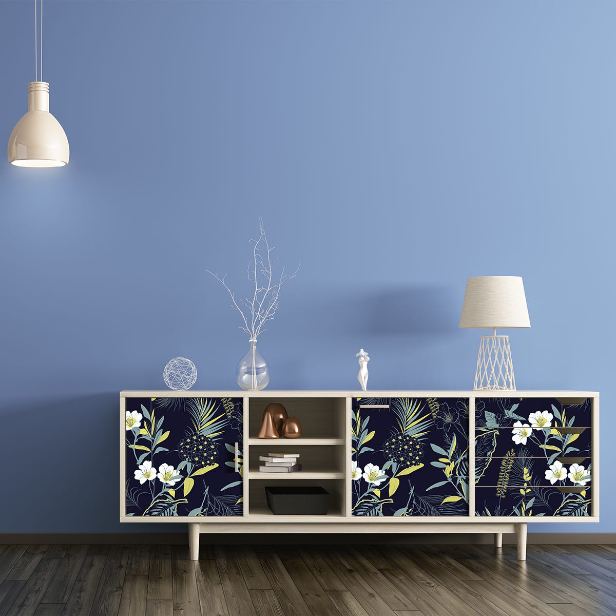 Vinilo muebles tropical kobea - adhesivo de pared - revestimiento sticker  mural decorativo - 60x90cm