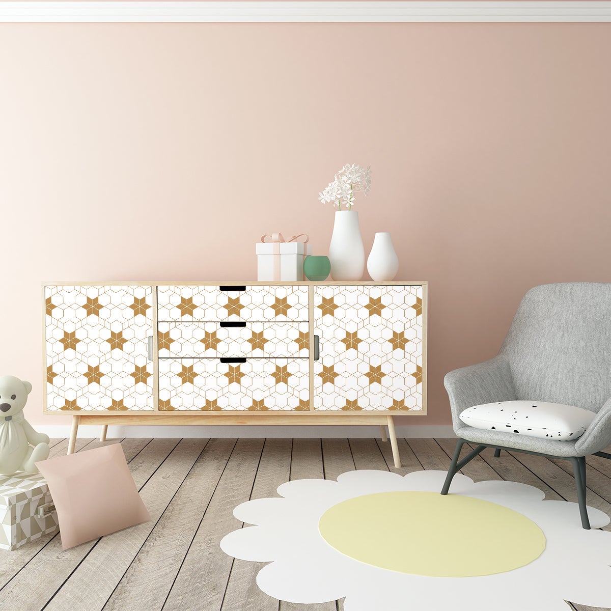 Vinilo muebles escandinavos hervin - adhesivo de pared - revestimiento  sticker mural decorativo - 40x60cm