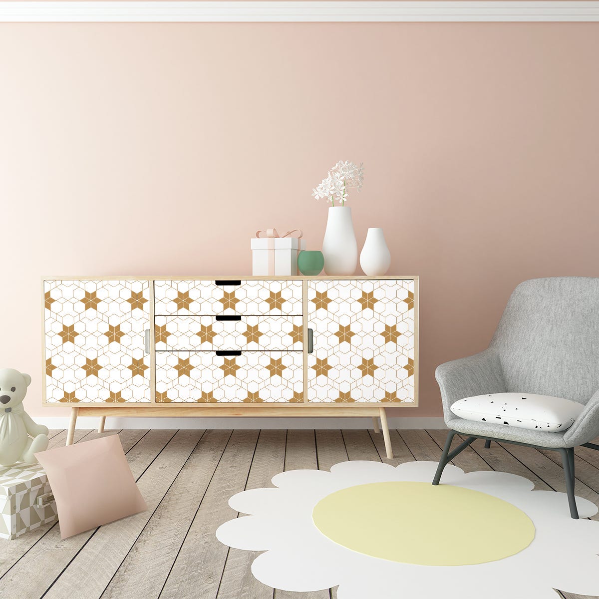 Vinilo muebles escandinavos severuy - adhesivo de pared - revestimiento  sticker mural decorativo - 60x90cm