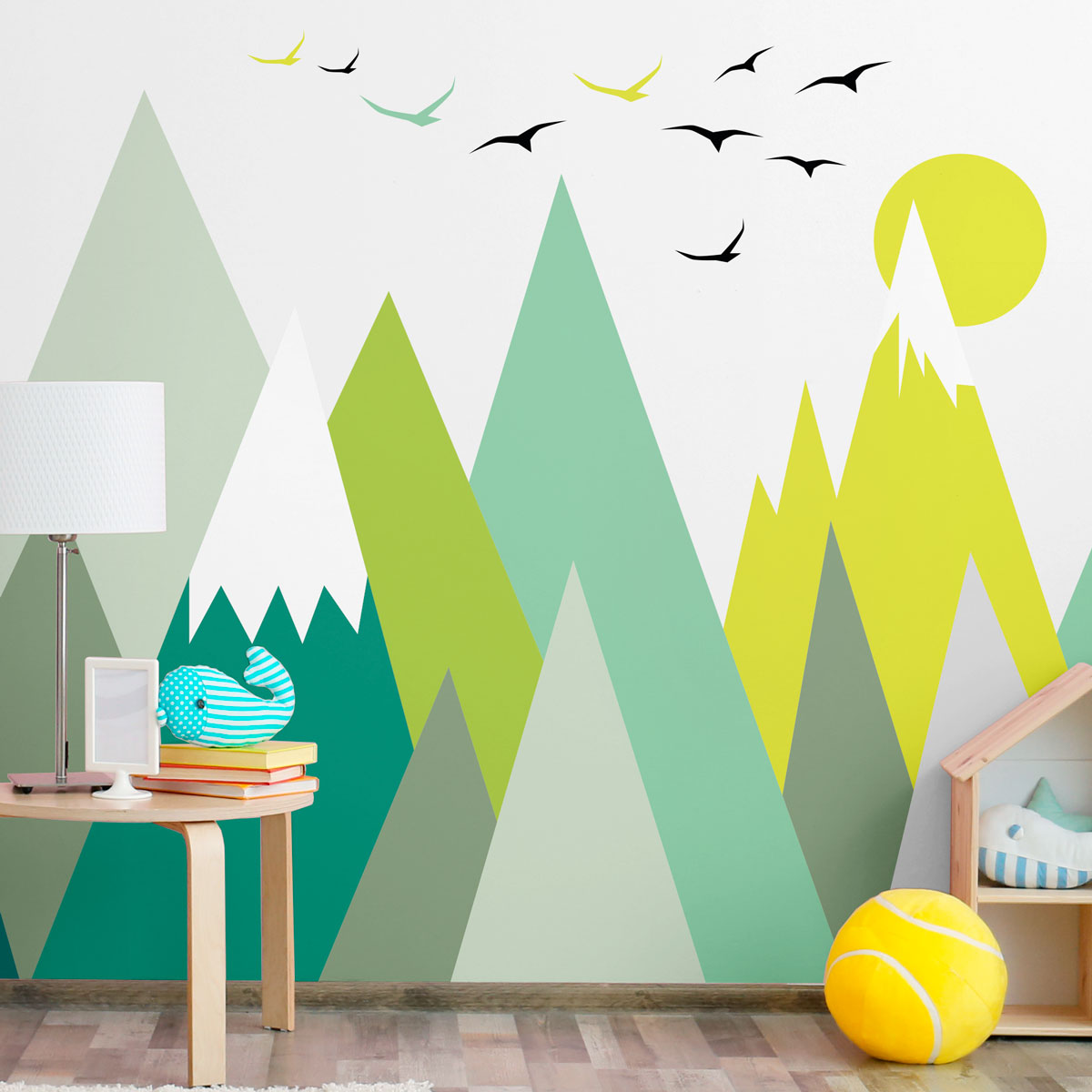 Vinilo niño escandinavo de montaña lincika - adhesivo de pared - revestimiento sticker mural decorativo - 40x60cm