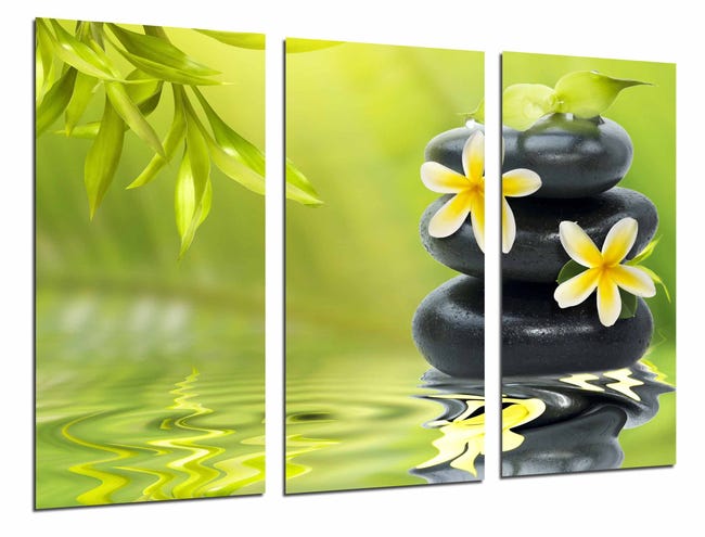 Zen Flores, Piedras en Agua, Budda budha Relax, Verde, impresión  fotográfica sobre madera, cuadro moderno decorativo | Leroy Merlin