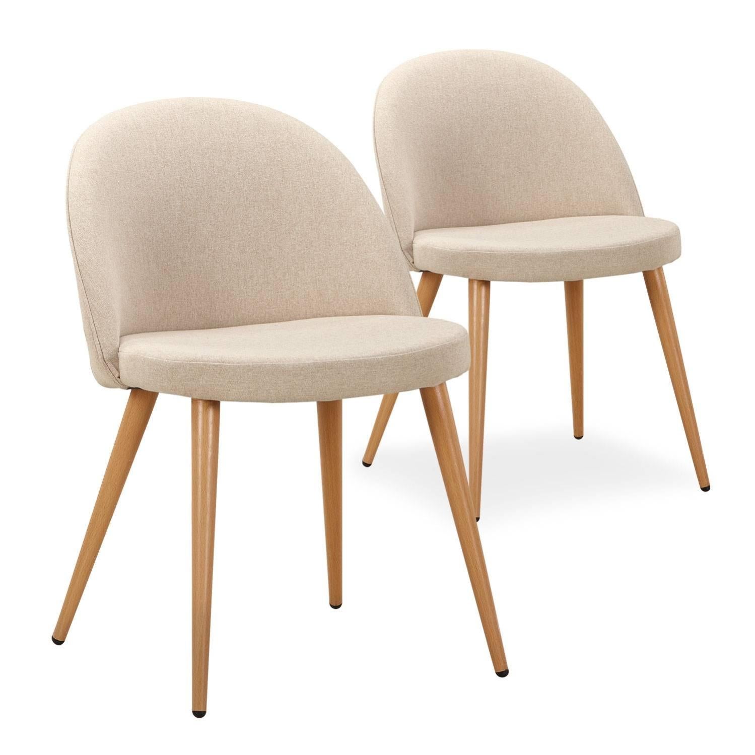 Lot de 2 chaises scandinaves Maury tissu Beige Leroy Merlin