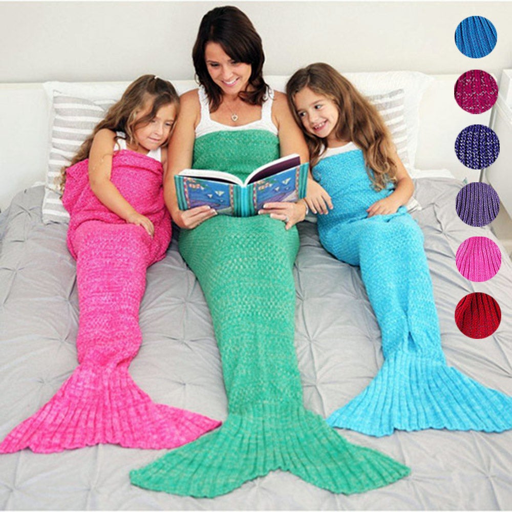 Coperta Coda Sirena Pile Bambina Donna Plaid Mermaid Tail Fleece