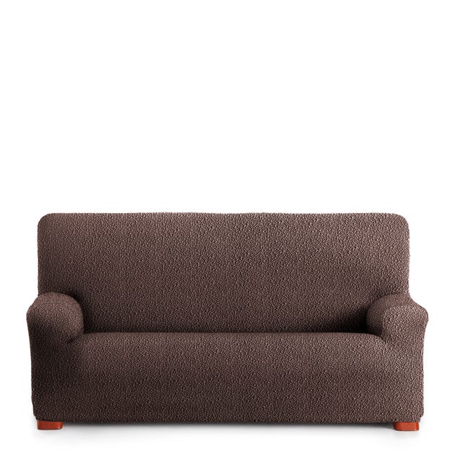 Funda de sofá 3 plazas elástica marrón 140 - 200 cm | Leroy Merlin
