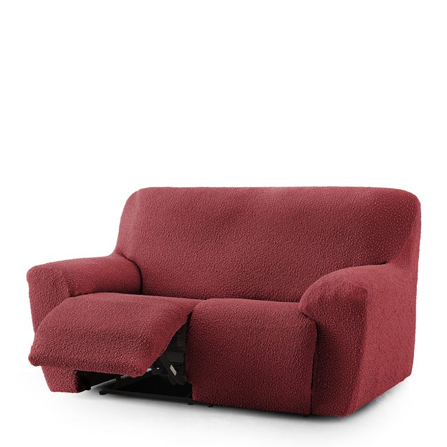 Funda de sofá 2 plazas relax XL elástica burdeos 150 - 200 | Leroy Merlin