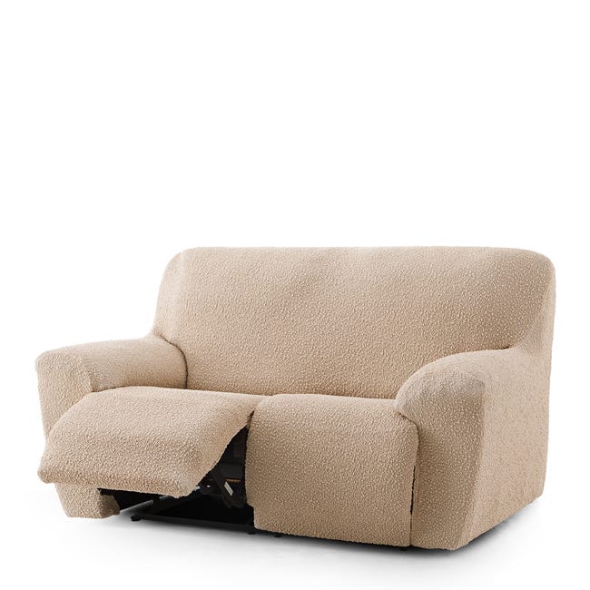 Funda de sofá 3 plazas relax XL elástica beige 150 - 200 | Leroy Merlin