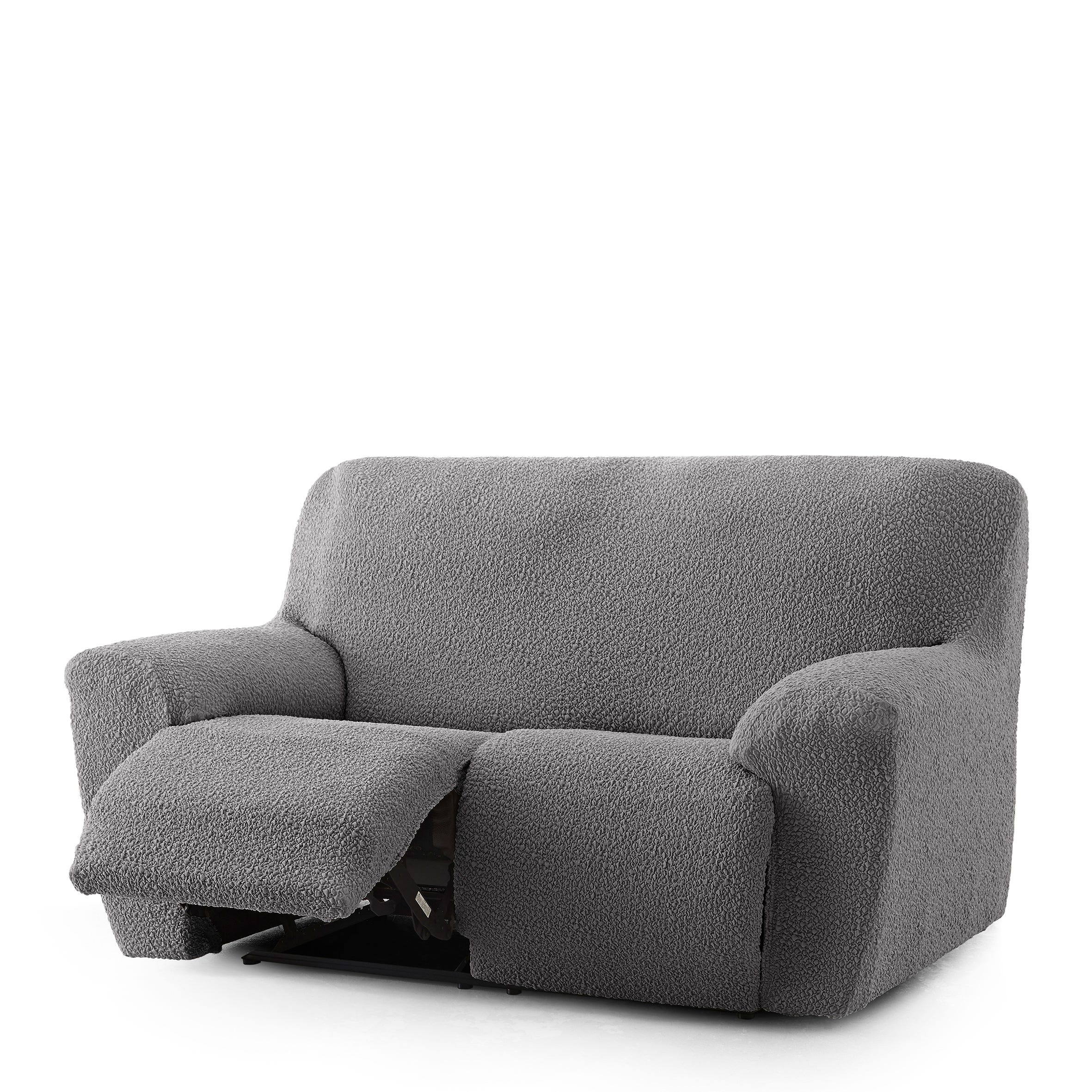 Funda de sofá 3 plazas relax XL bielástica gris oscuro 200 - 260