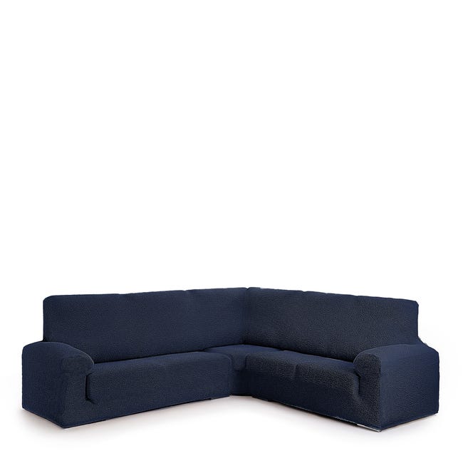 Funda de sofá rinconera 3+2 elástica azul 450 cm | Leroy Merlin