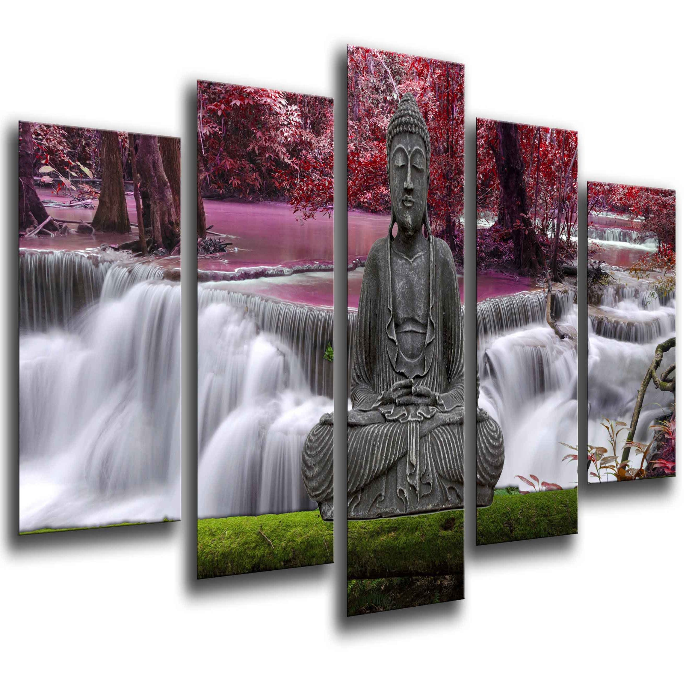 Arte de pared de Buda rústico, cuadros de Buda para decoración de pared,  lienzo impreso con pintura de meditación zen, arte moderno enmarcado para  el