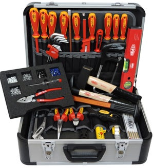 Mallette à outils équipée Wiha 42069 pour électricien, pour les artisans,  pour apprentis, pour professionnels, VDE