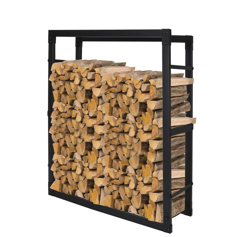 Etagère porte bois - Range-bûches - Porte buche -noir- rack pour bois de  chauffage100*80*25CM