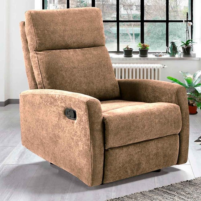 Sillón relax reclinable con reposapiés HOMCOM 96x91x108 cm beige_839-339BG