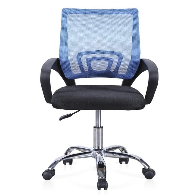 Silla escritorio juvenil VERA, silla con asiento regulable con respaldo en  tejido 3D en Azul