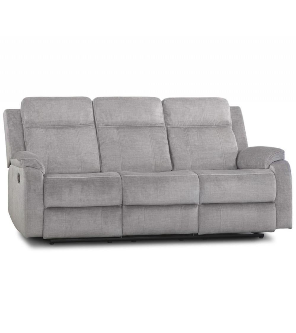 Sofá Relax 3 plazas REIMON con mecanismo palanca en color Beige Leroy