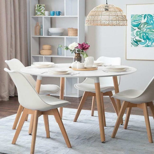 mesa de comedor redonda extensible - muebles polque - venta online
