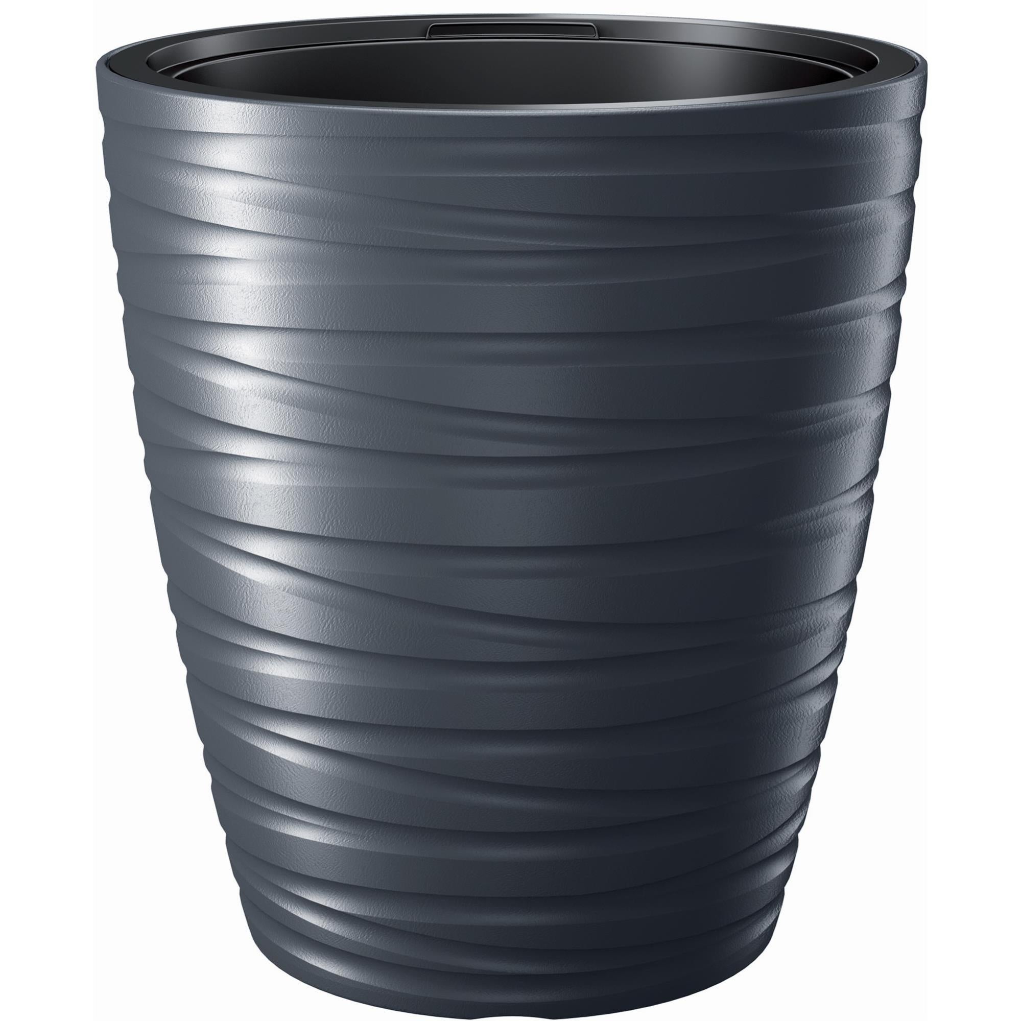 Prosperplast Maze Blumentopf 32 Liter – Weißer Kunststoff-Übertopf Mit Integriertem Behälter | Maße 37,5x37,5x41,9 Cm | Für Innen- & Außenbereich