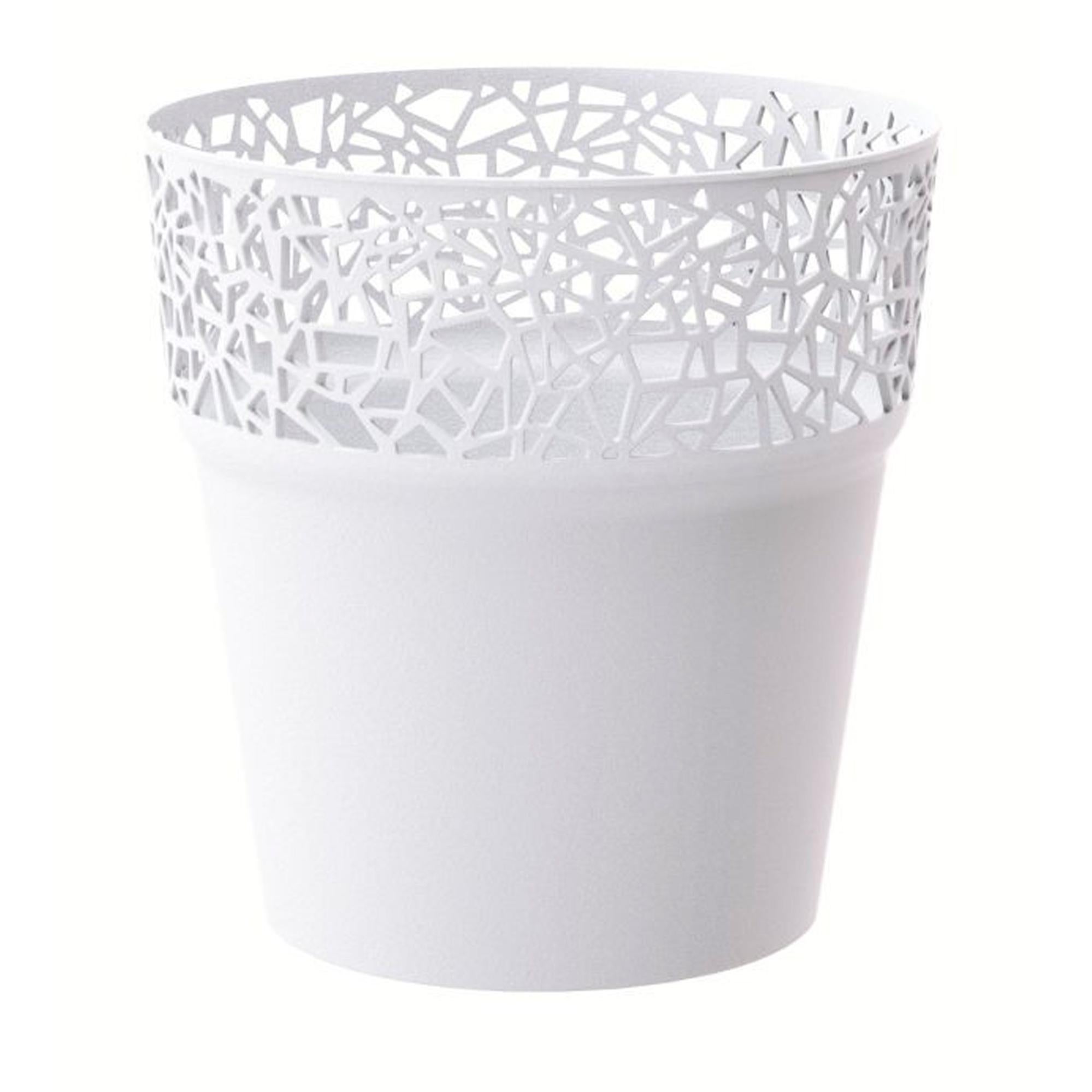 2x Flowerpot di plastica rotondo Coubi rotondo P in bianco Colore 21