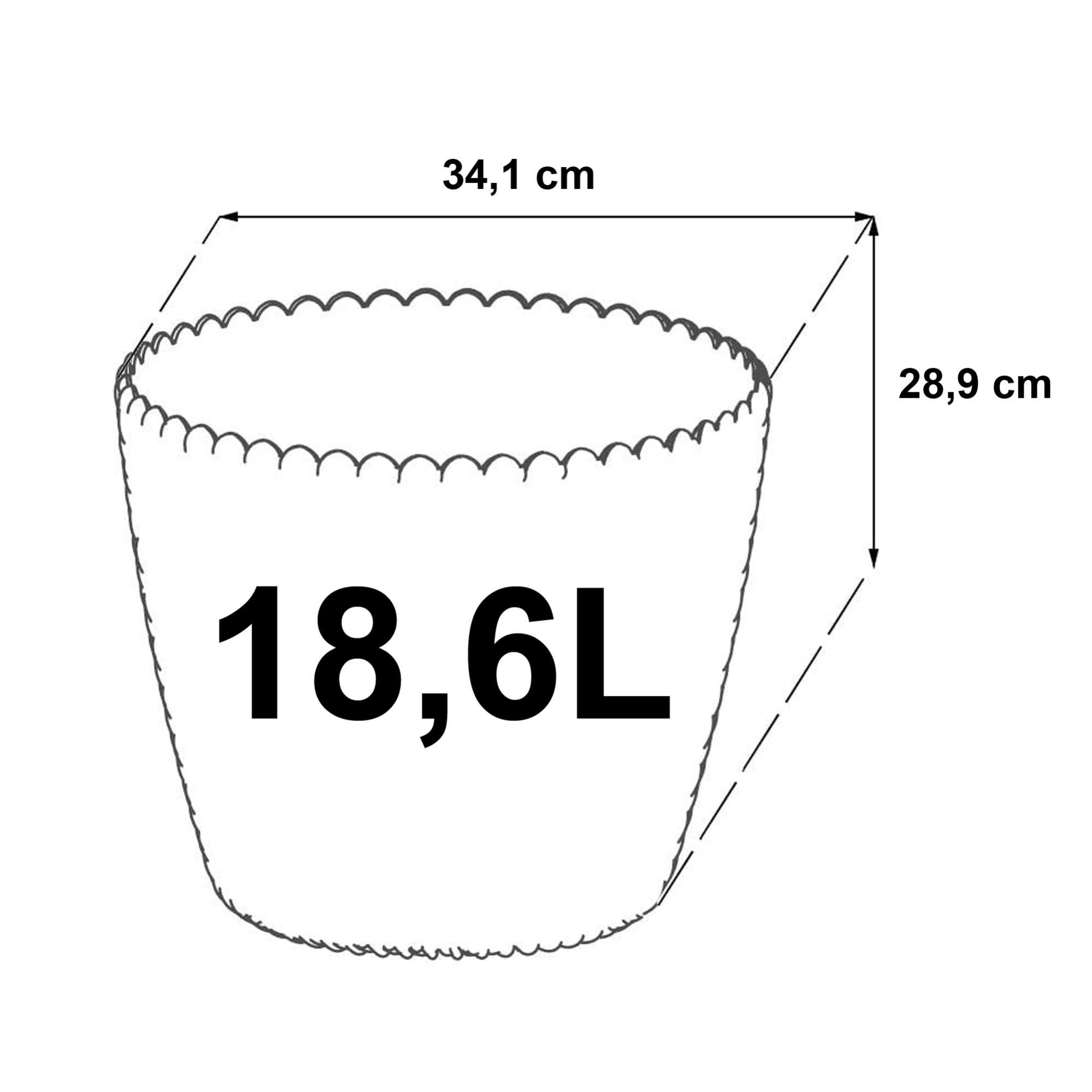 Prosperplast Splofy Vaso Rotondo 18,6L Grigio, Effetto Tessuto, 34,1 X 28,9 Cm