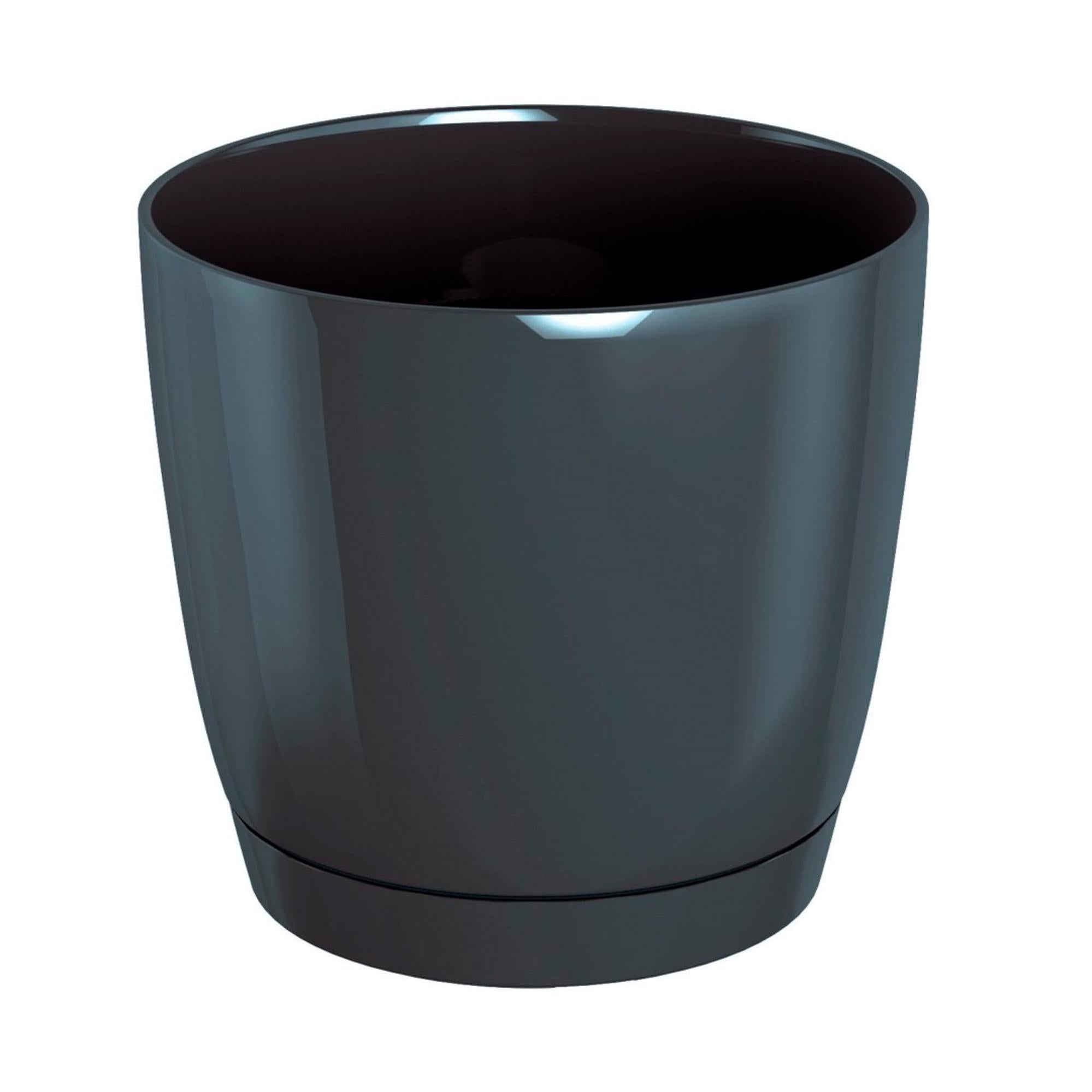 2x rotondo flowerpot di plastica rotondo sabbioso in crema 12 (lungo) x