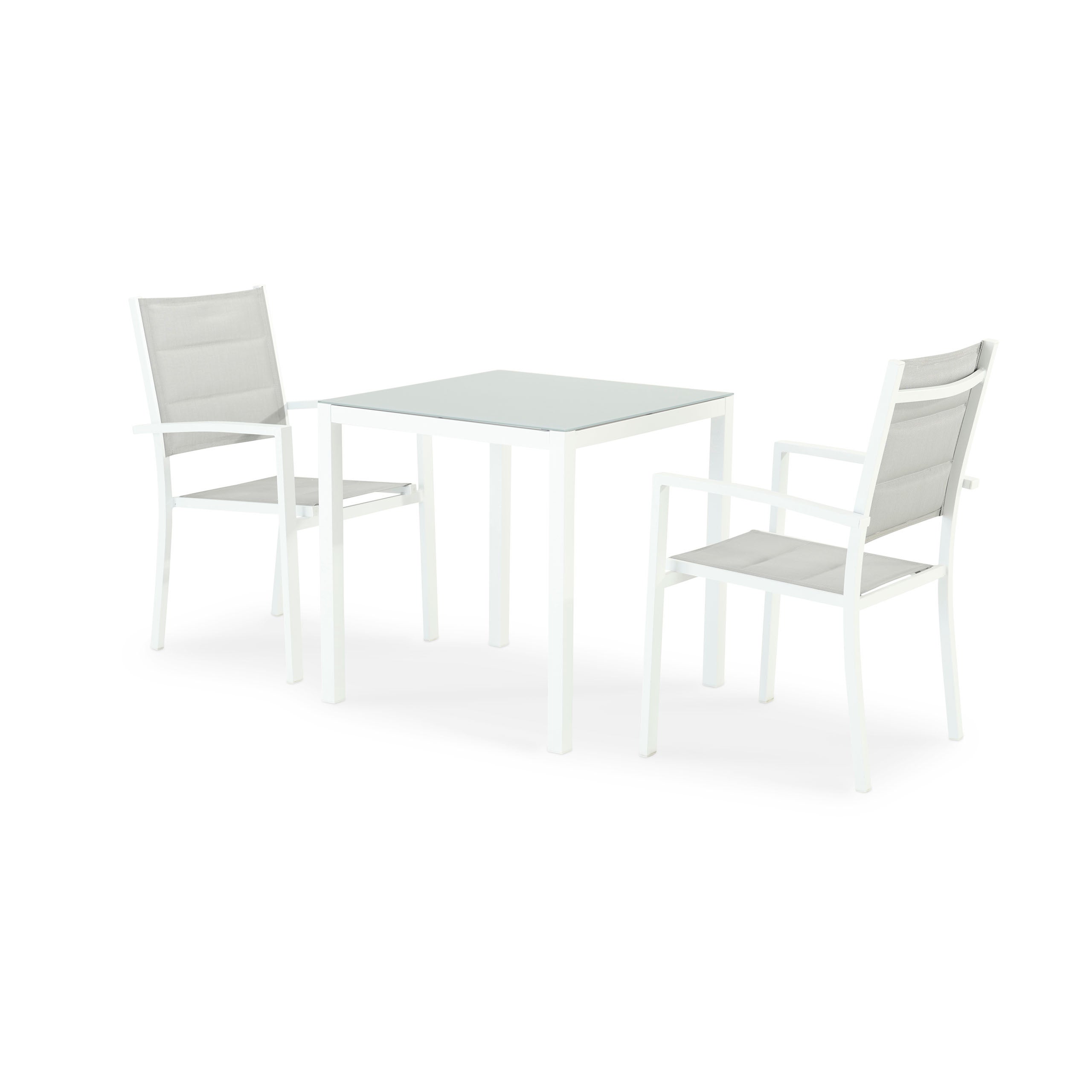 Conjunto mesa y sillas jardín 6 plazas aluminio blanco TOKYO