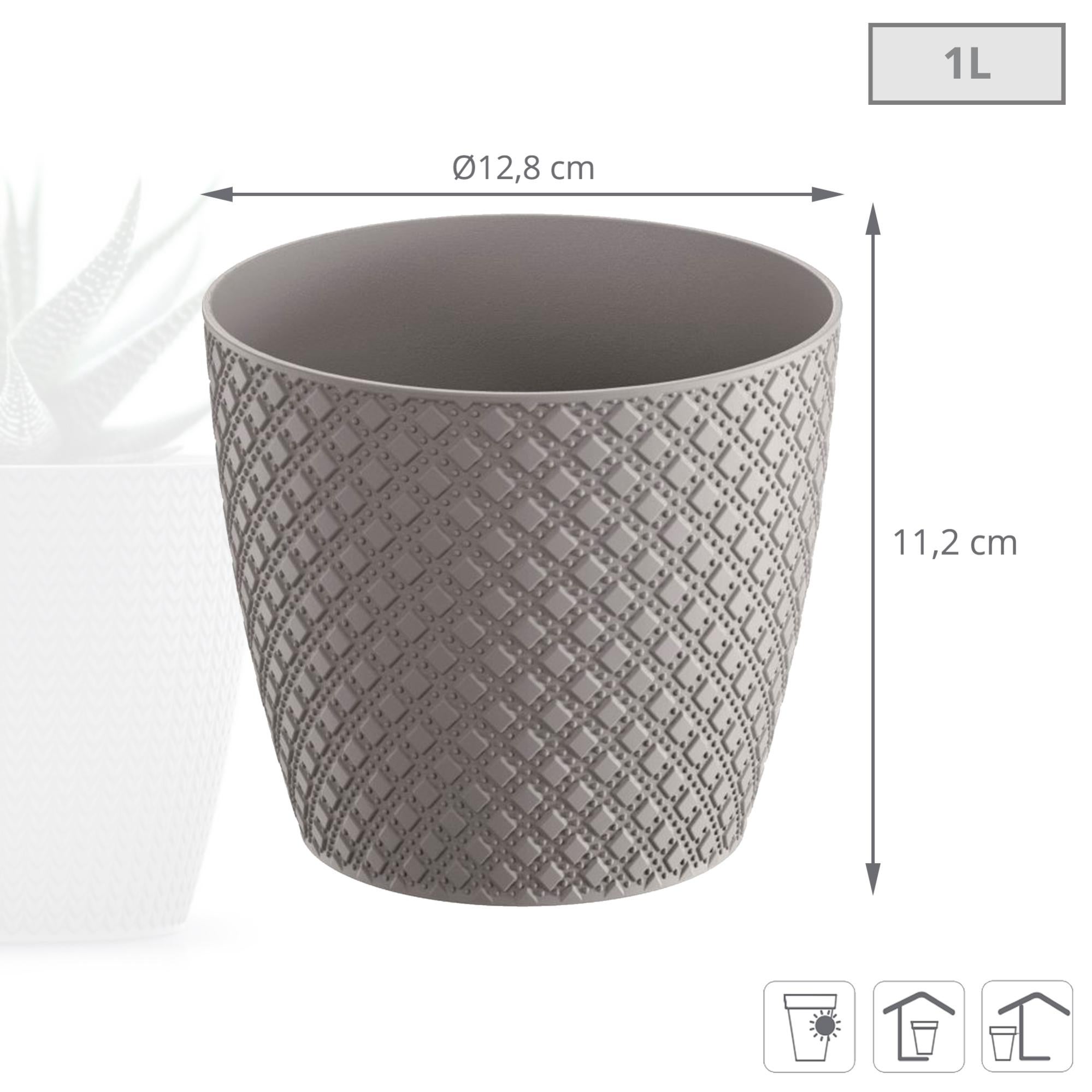 Vaso da fiori 1L Orient 128x128x112 mm, Grigio - 3