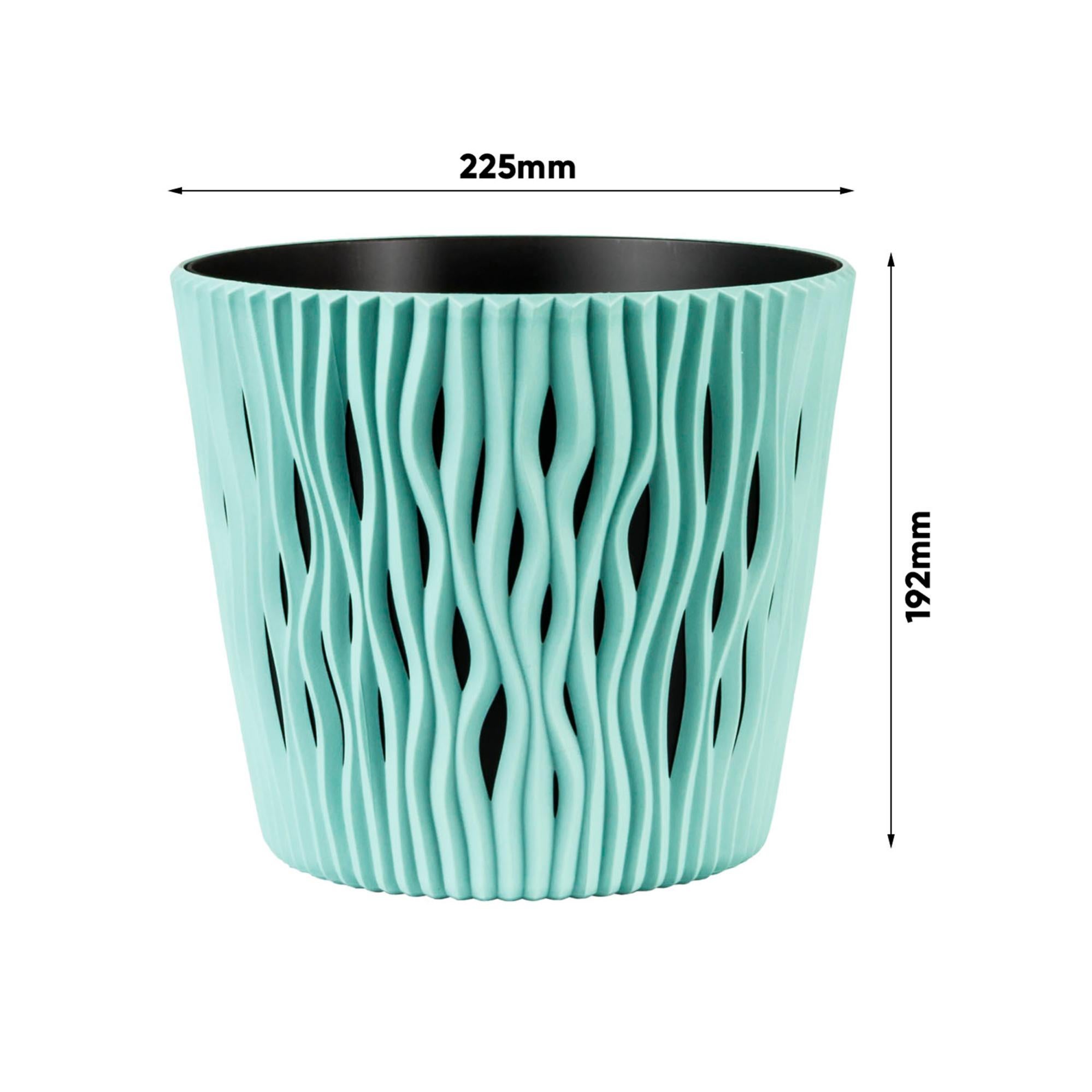 Prosperplast Fioriera Sandy Rotonda 2in1 Con Vaso – Plastica Moka 26,2 Cm (Larghezza) X 22,2 Cm (Altezza) - 3
