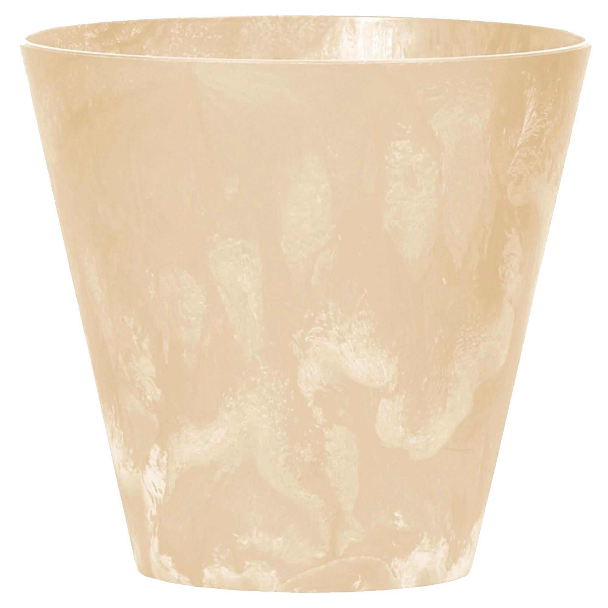 Vaso In Plastica Effetto Cemento 7L Tubus - 25x25x23,3 Cm - Marengo - Resistente Gelo