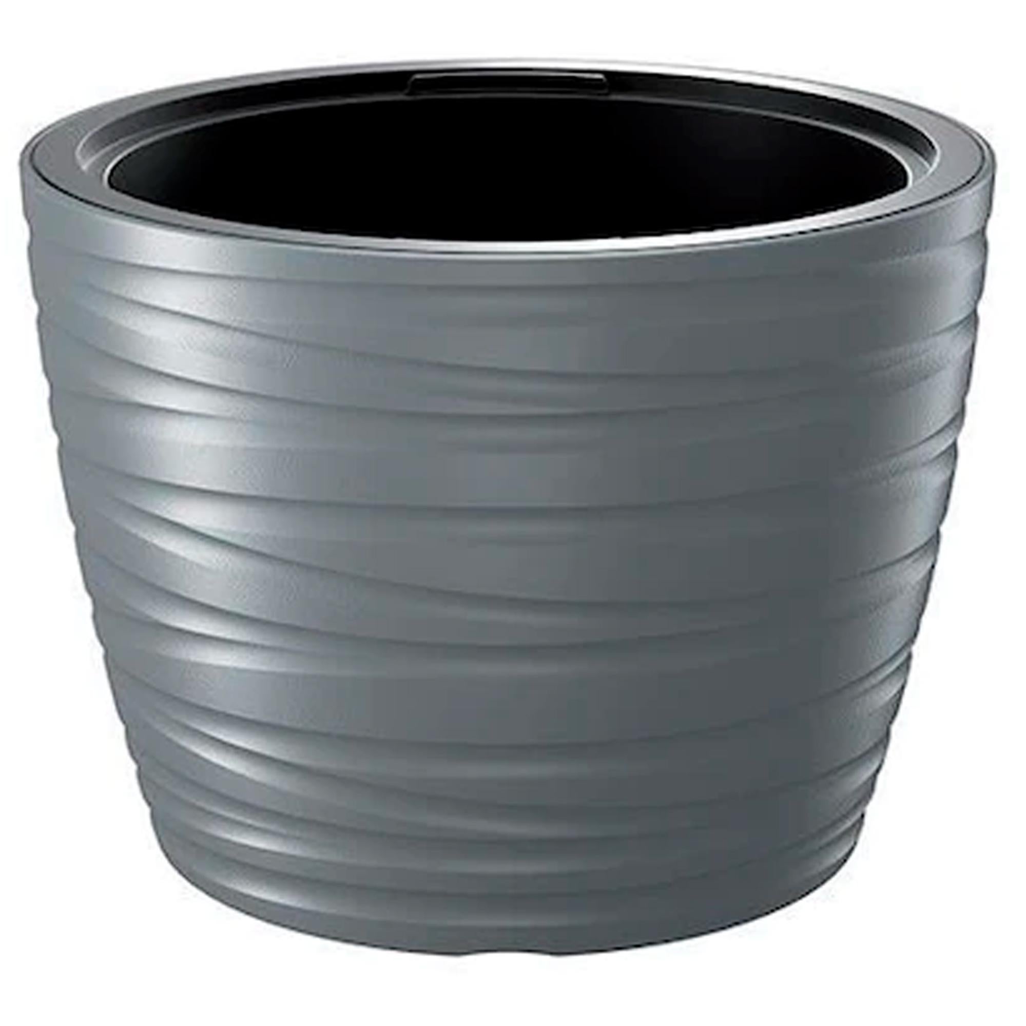 3x Maceta Rectangular De Plastico Tree En Color Gris Hielo 27,5 (largo