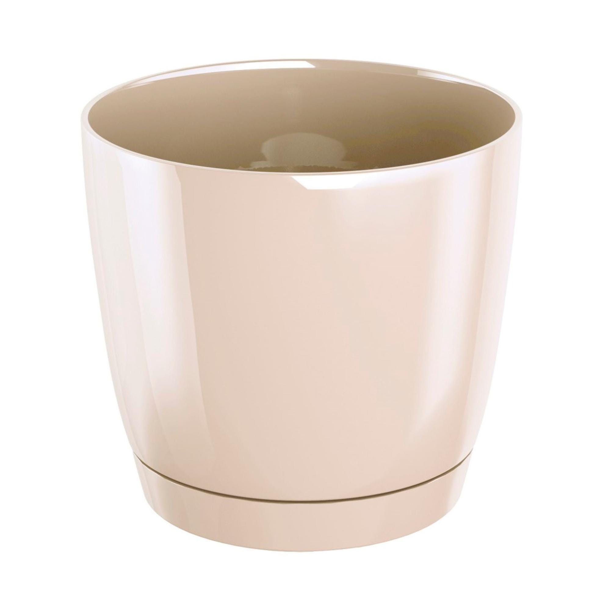 Flowerpot di plastica rotondo Coubi rotondo P in crema Colore 18 (Long) x 18 (larghezza) x 16.5 Flowerpot di plastica rotondo Coubi rotondo P in crema Colore 18 (Long) x 18 (larghezza) x 16.5