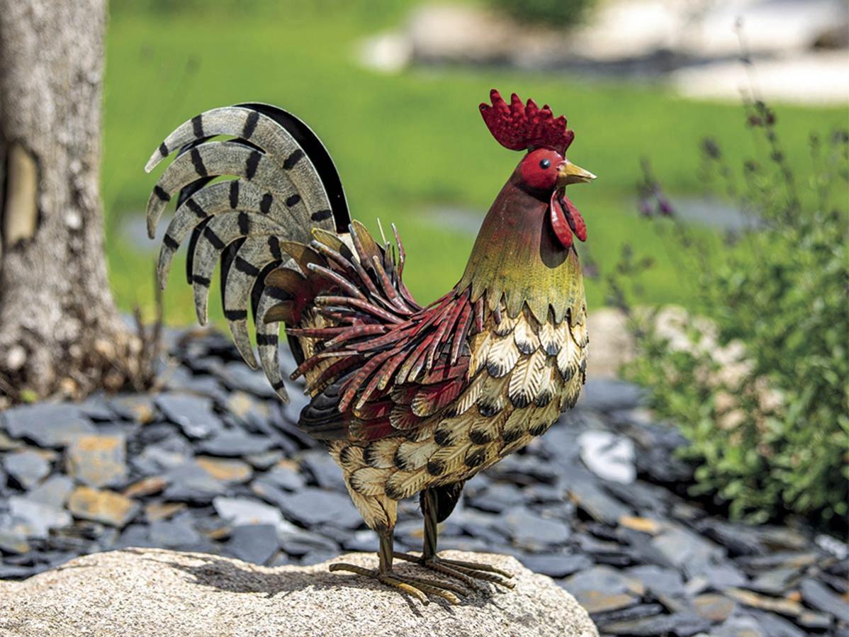 Gallo decorativo harry estilizado en metal 34 x 3 x 35 cm leroy merlin