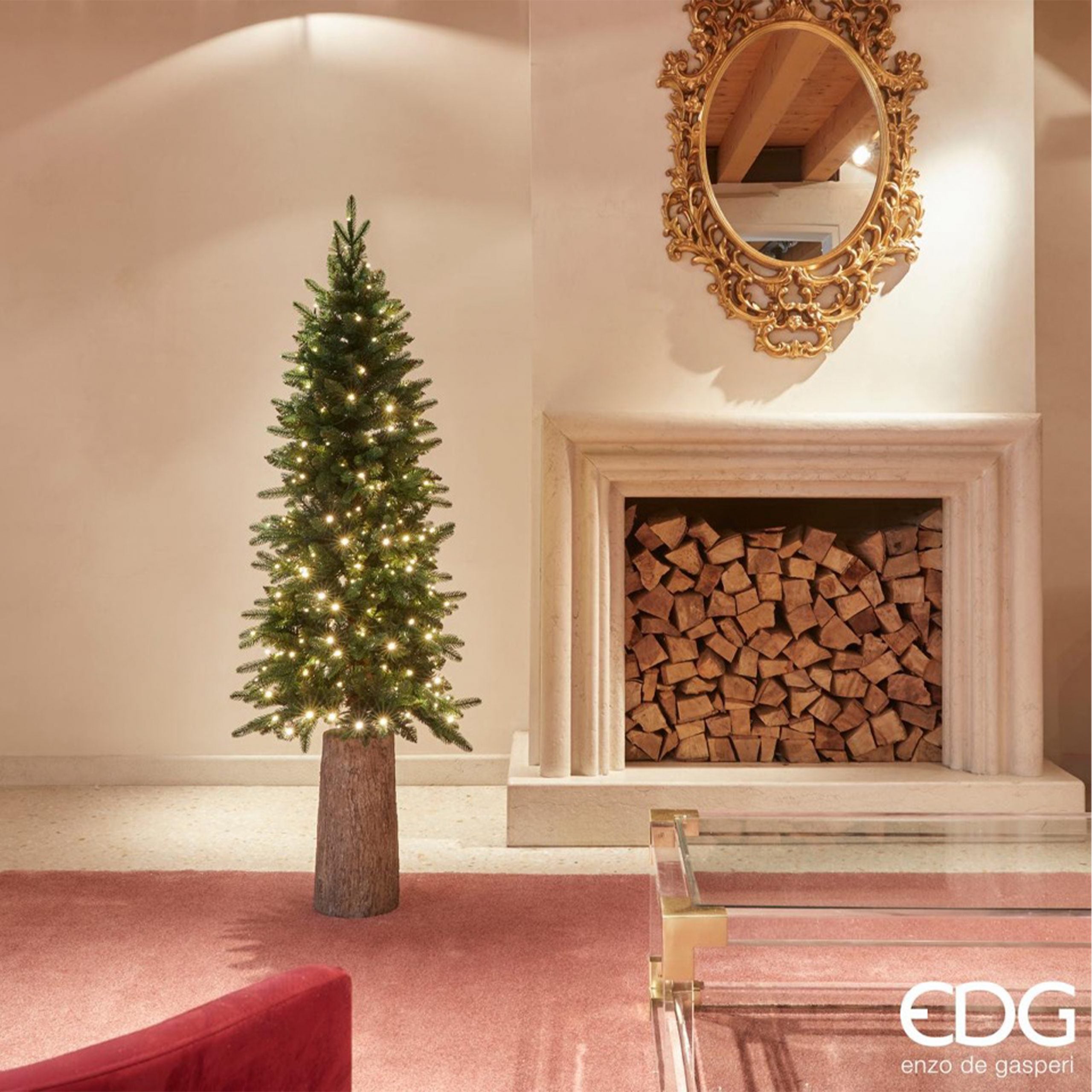 Edg Pino artificiale Slim albero di natale H150 con 260 miniled