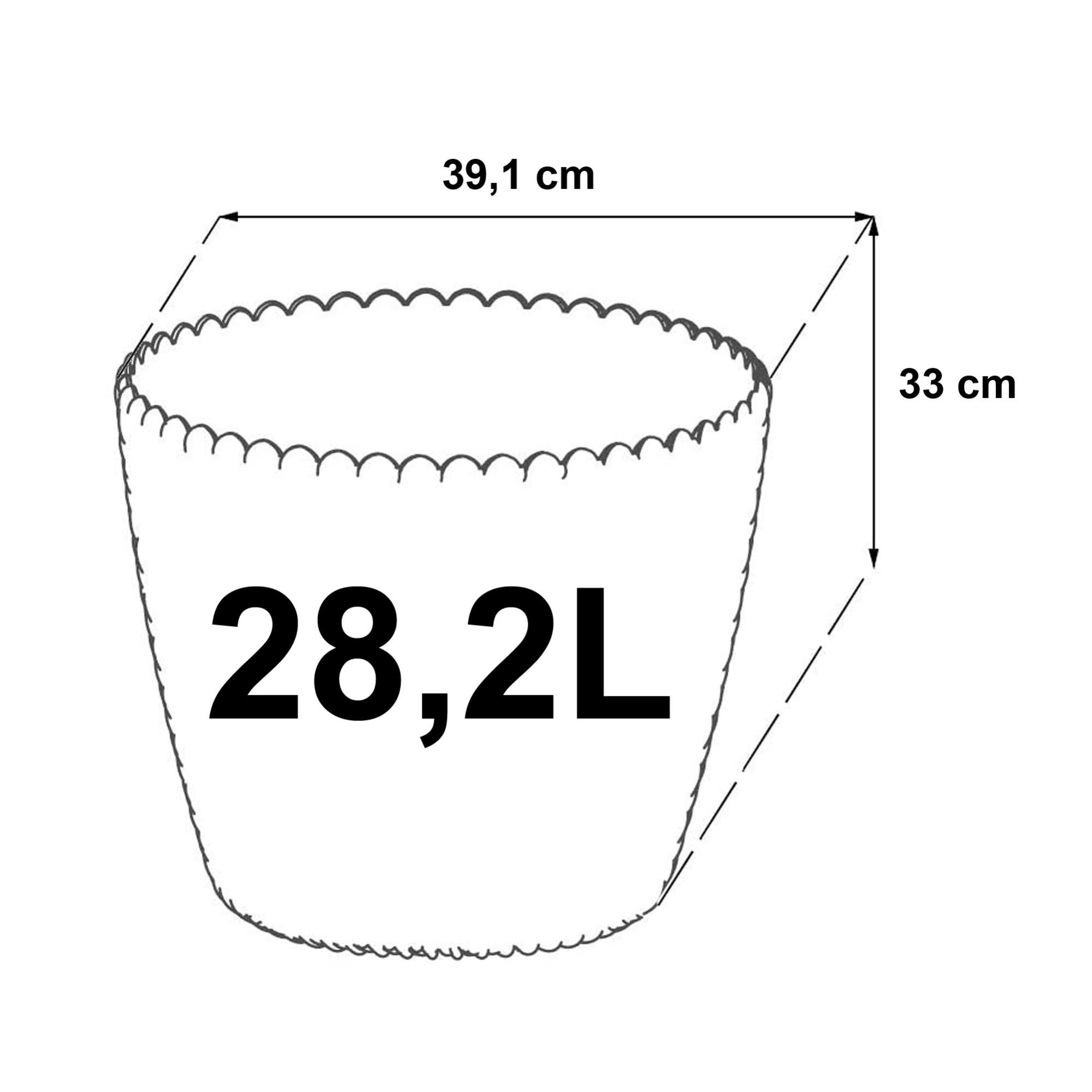 Prosperplast Splofy 28.2L round plastic flower pot in white, 39.1 x 33 cm