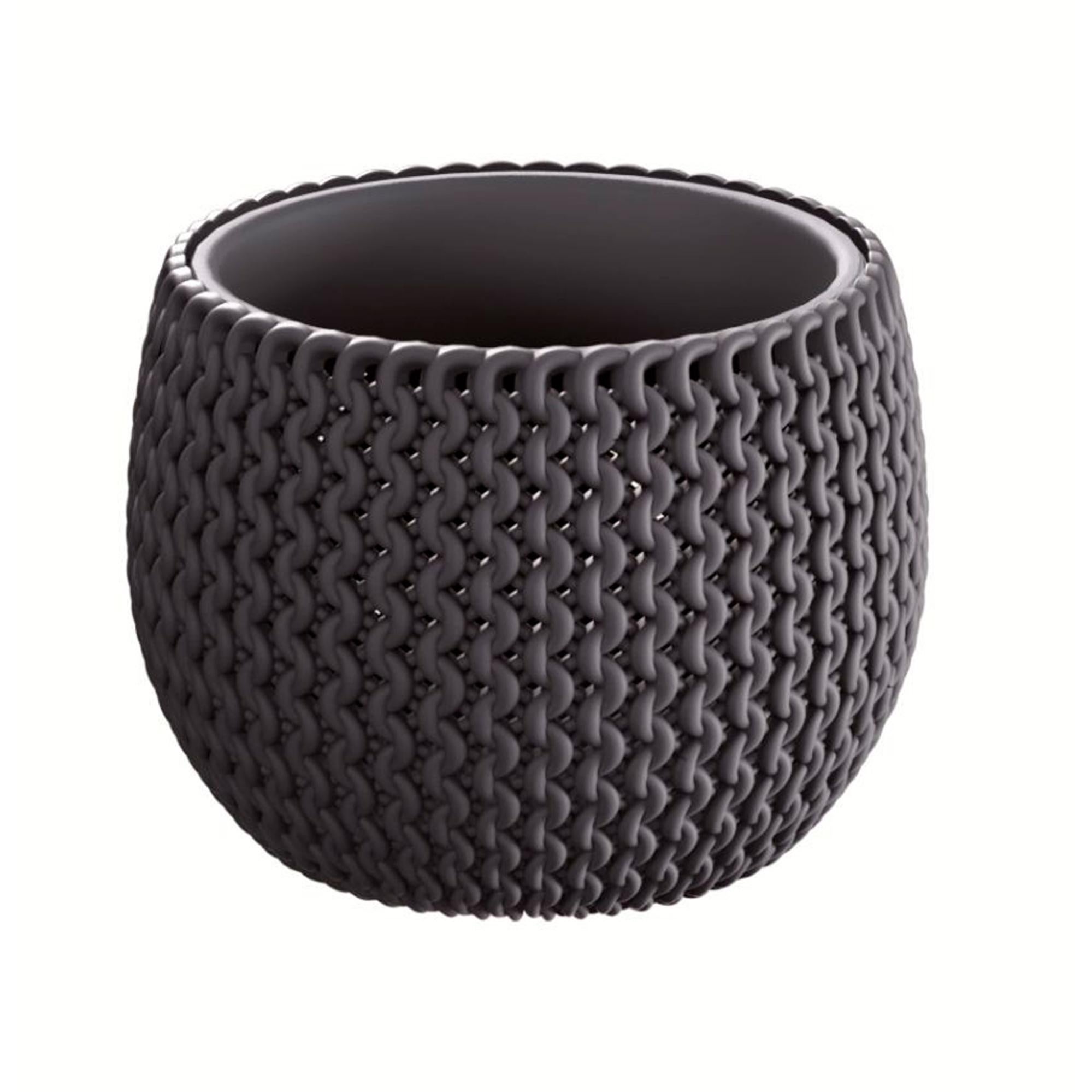 Prosperplast Nitly Vaso Rotondo Con Riserva D'Acqua Splofy Bowl - Antracite, 23,9x23,9x16,1 Cm - 4