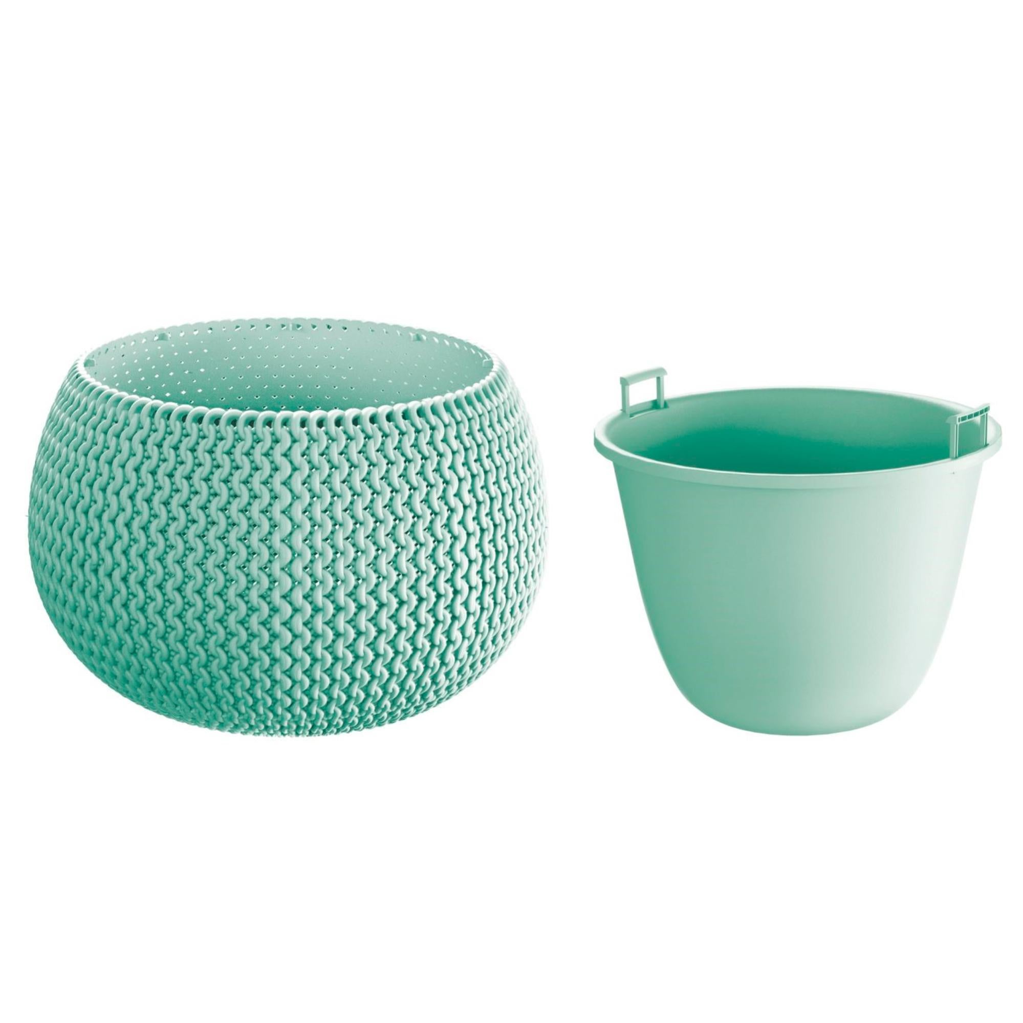 Vaso Rotondo ProsperPlast Nitly Con Deposito Splofy Bowl, Plastica Viola, 47,8x30 Cm, Per Piante Da Interno/Esterno - 3