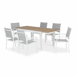 Coin repas table + 4 chaises OWEN blanc - Ensemble table et chaises BUT