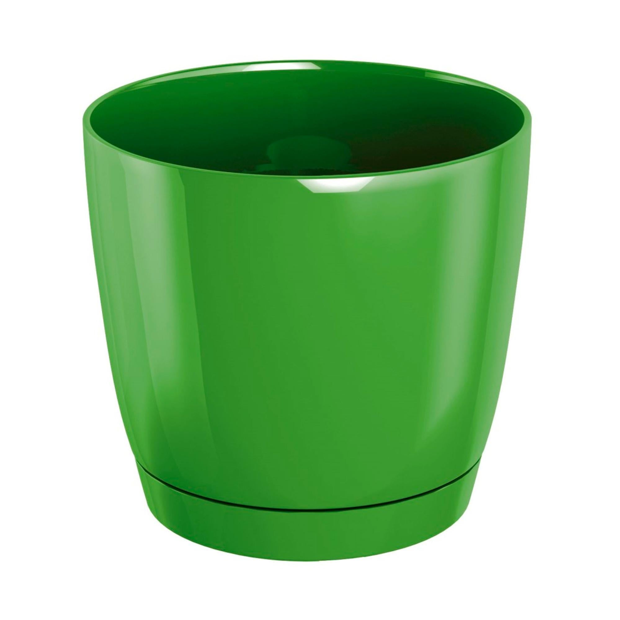 Vaso Per Fiori Rotondo Prosperplast Coubi Round P In Plastica Crema Con Sottovaso (12x12x11 Cm) - 3