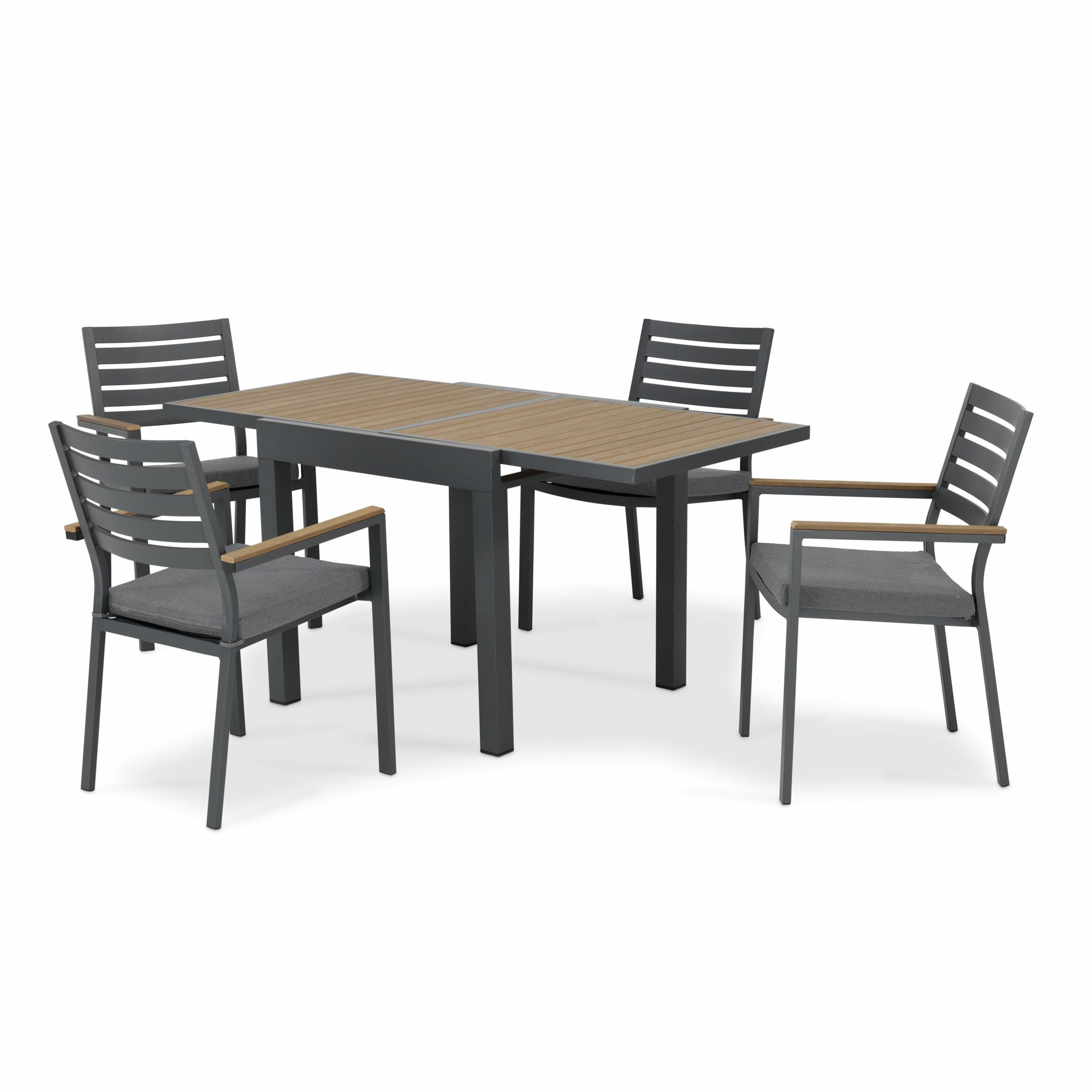 Set di 4 sedie da giardino alluminio marrone scuro ANCONA 