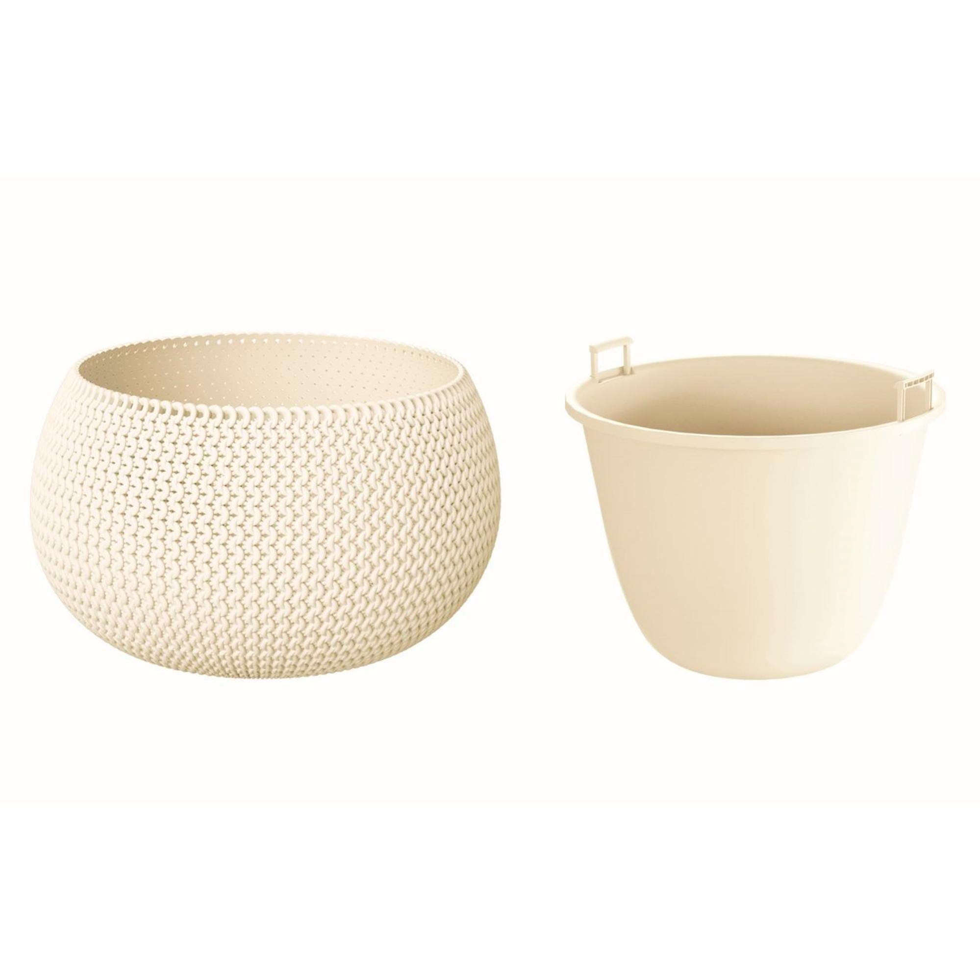 Prosperplast - Vaso rotondo in plastica Splofy da 18,6 L, bianco, 34 Prosperplast - Vaso rotondo in plastica Splofy da 18,6 L, bianco, 34