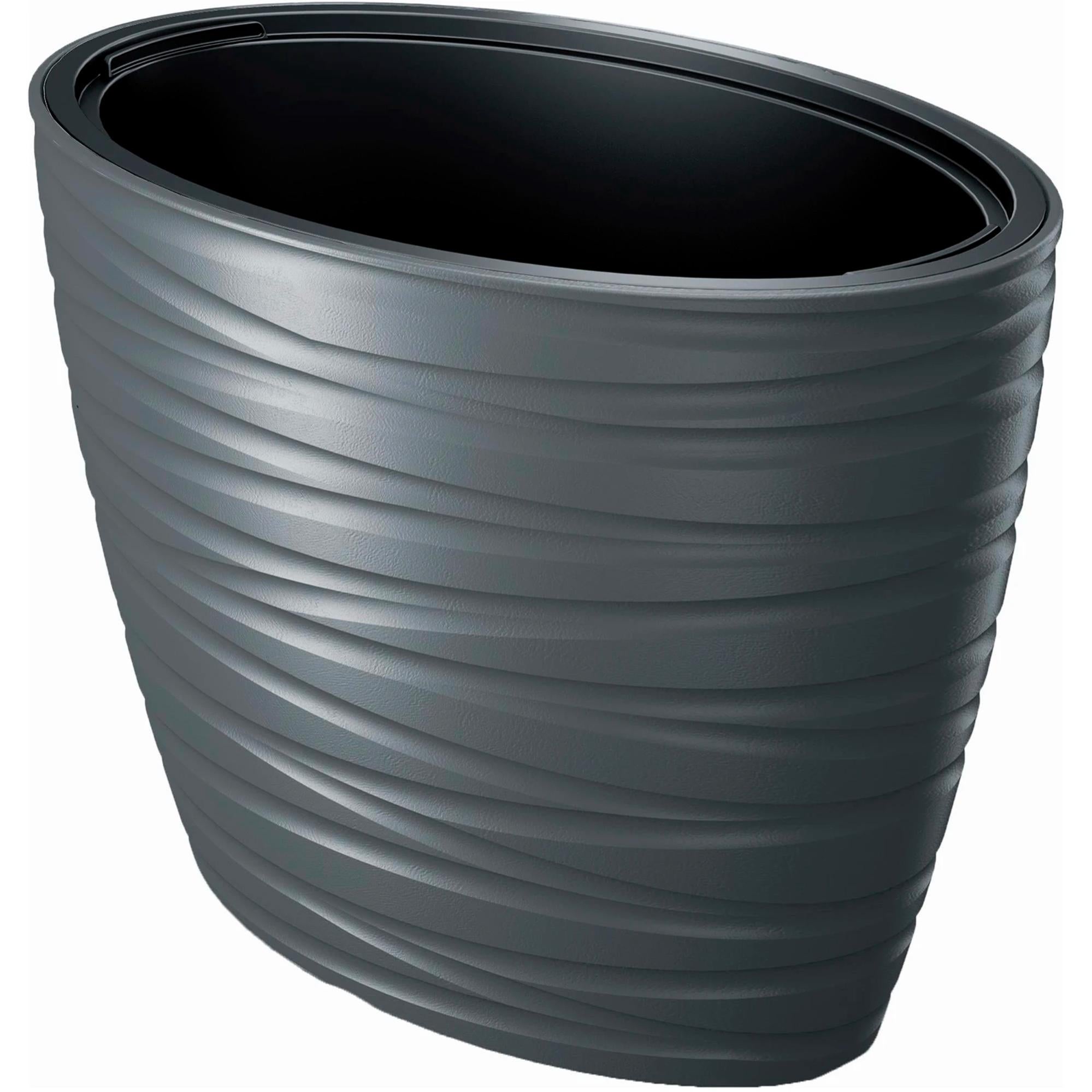 Macetero Alto Con Deposito 43L Maze De Plastico En Color Gris Piedra 37 5 Largo X 37 5 Ancho X 57 9 Alto Cm 90062418