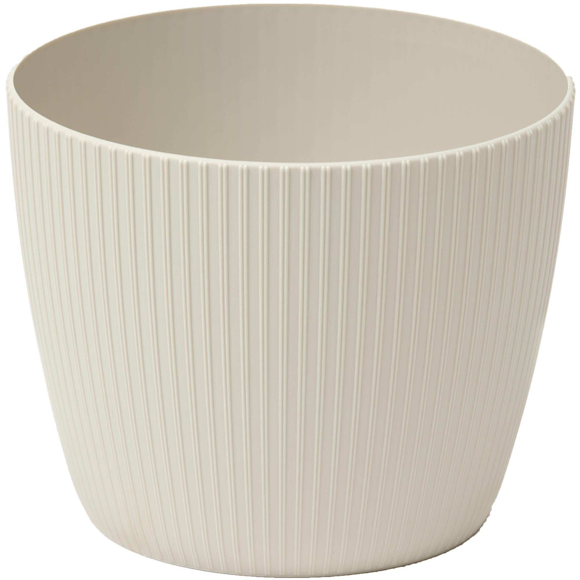 Lamela Vaso Magnolia Jumper | Diametro 22 cm, Altezza: 18,5 cm | Colore: Beige | Vaso per fiori e piante | Vanage in plastica