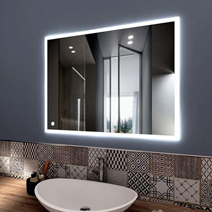 Specchio da bagno con mensola e cornice h91_54