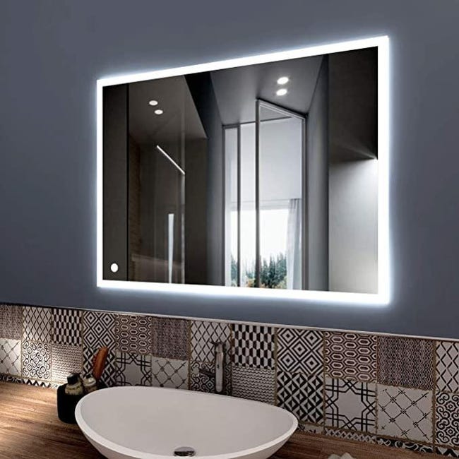 Specchio da bagno con mensola e cornice h91_54 Specchio da bagno con mensola e cornice h91_54