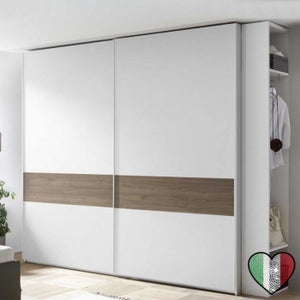 Armadio 3 ante e 2 cassetti 121x52x175 cm colore noce puro