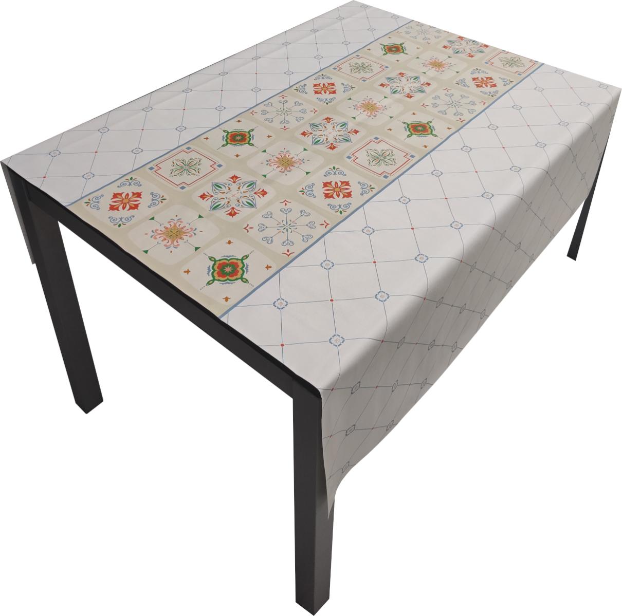 Tovaglia| Composizione PVC| Base Poliestere| Antimacchia| Mosaico Blu Dimensioni 140x250 Cm 86340818