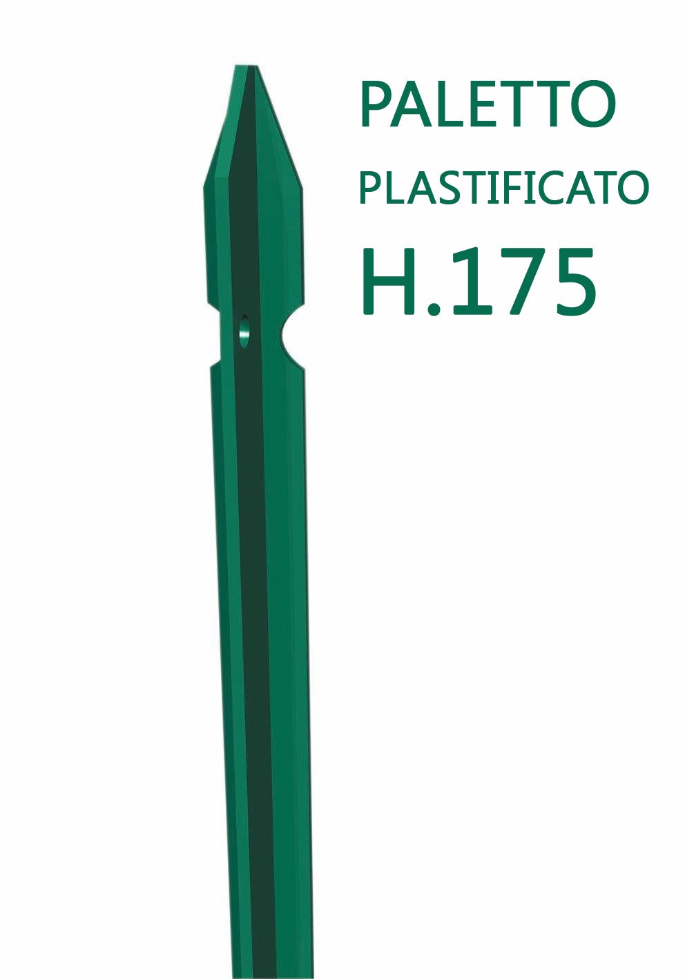 10PZ PALO A T ALTEZZA 175 CM PER RECINZIONE PLASTIFICATO, PALETTO PER  RECINZIONE IN FERRO SEZIONE T MM 30X30X3 VERDE