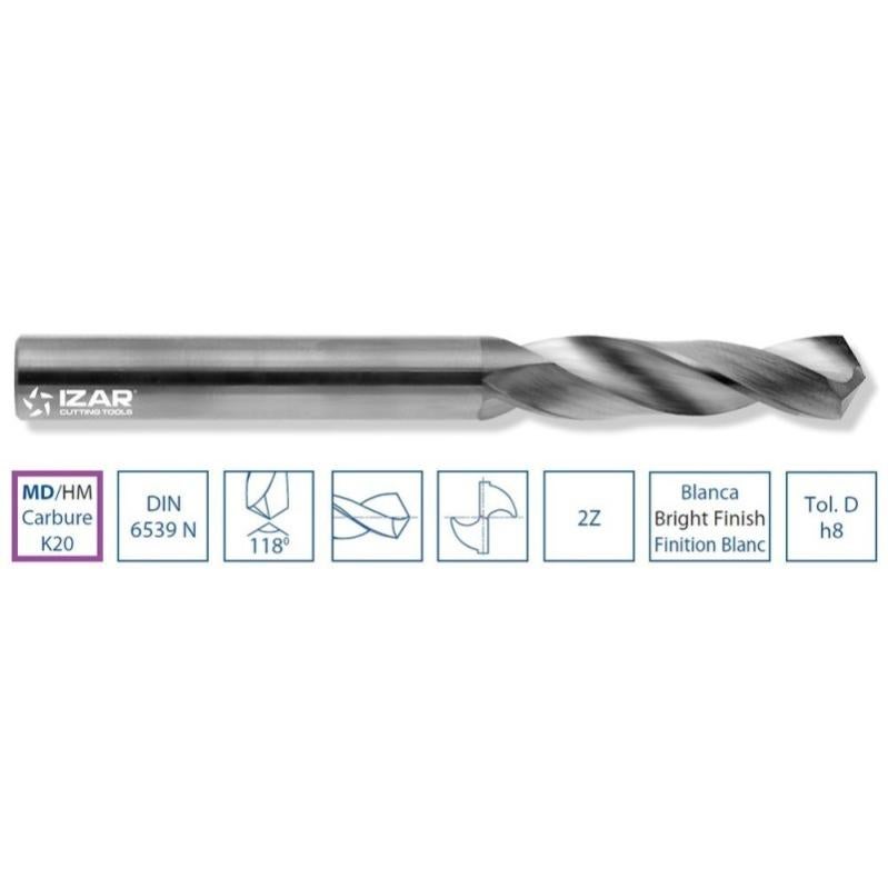 IZAR 72230 - Broca metal-duro DIN6539n extra-corta 2z 02.00 mm | Leroy ...