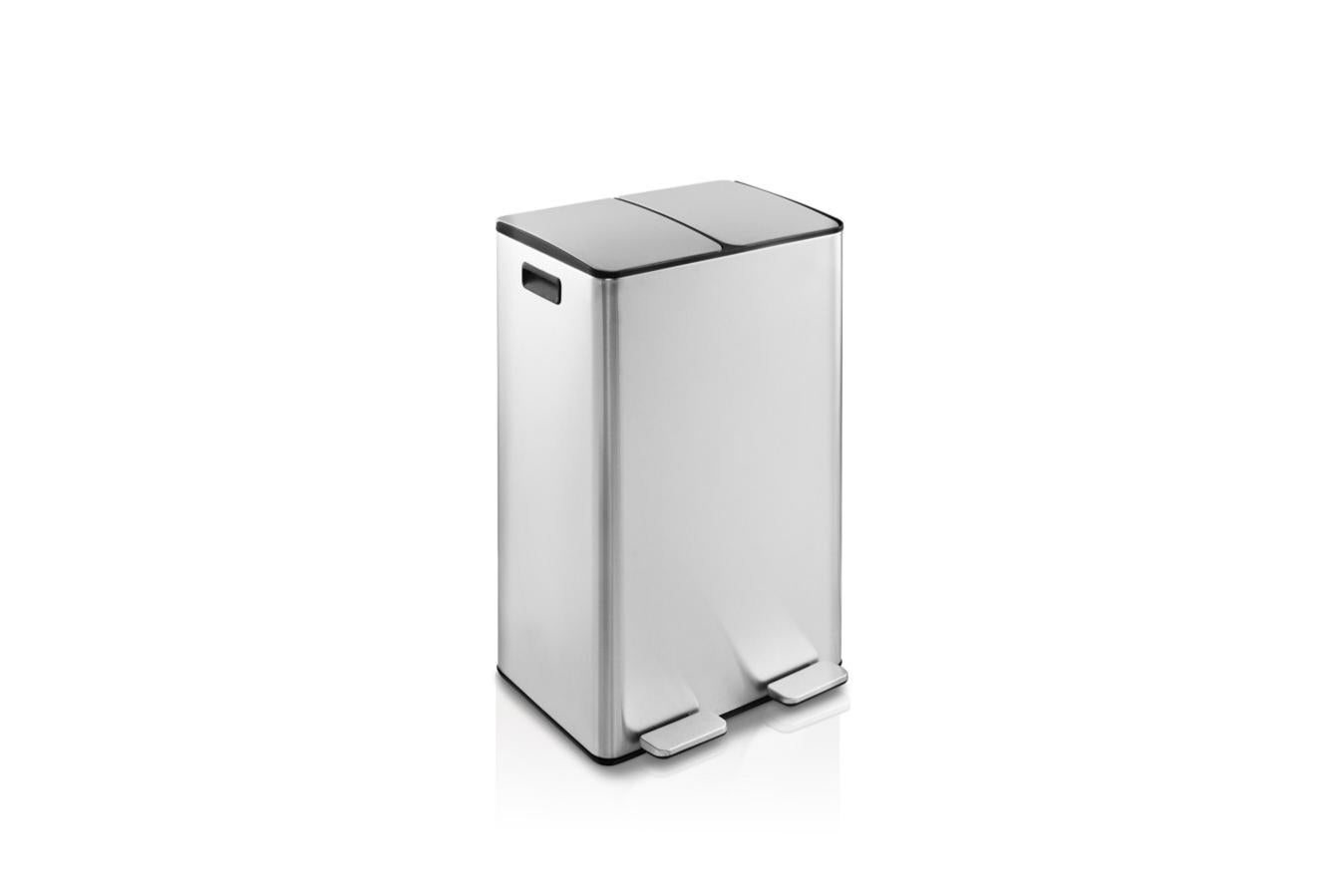 Poubelle double 2x30L Argent | Leroy Merlin