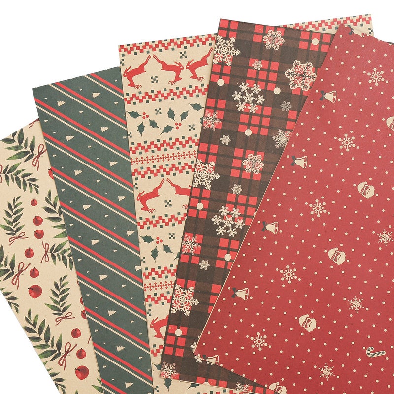 Papier cadeau Papier de Noël Rouleau Papier d'emballage Fête des récoltes  Taille : 70 x 50 cm, 5 motifs 20X