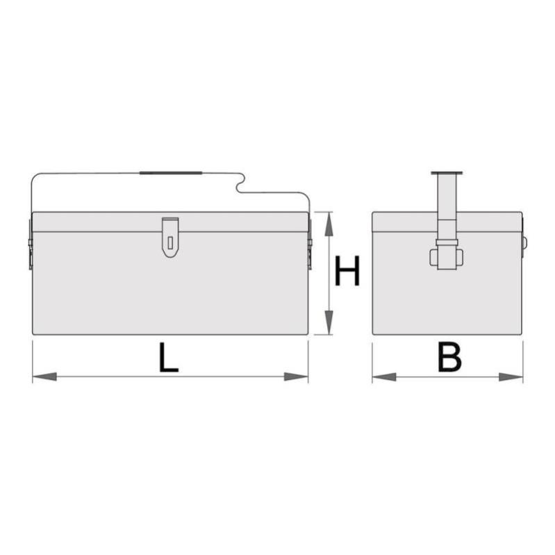 UNIOR 612989 - Baúl metálico herramientas para instalador 620x200x230 mm serie 960/6 | Merlin