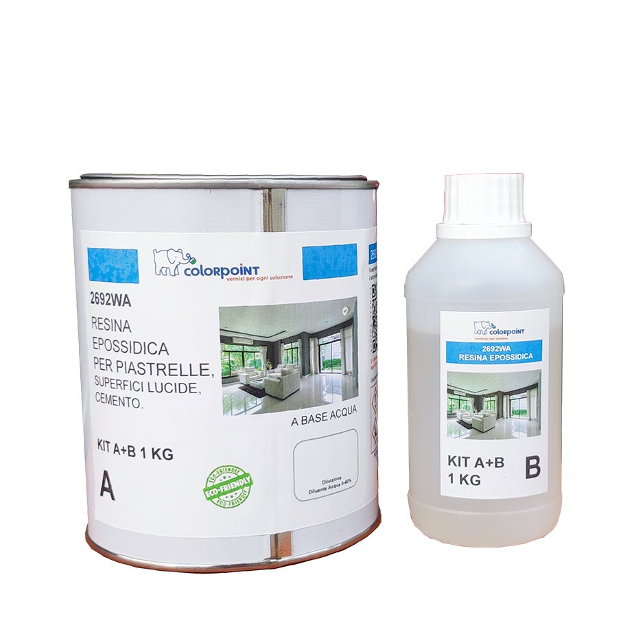 Kit Primer e Finitura Resina Epossidica per Pavimenti in Cemento a Base  Acqua ad Uso Alimentare Vernice Haccp Colore Grigio 7045 M² 25